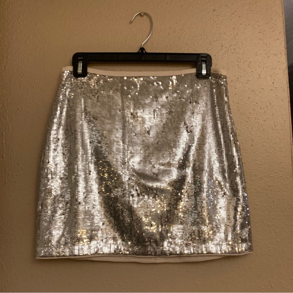 Silver Sequin Mini Skirt FINAL PRICE - Picture 3 of 8